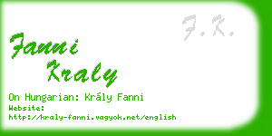 fanni kraly business card